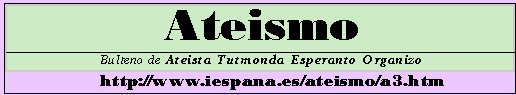 Ateismo, atea esperanta magazino.