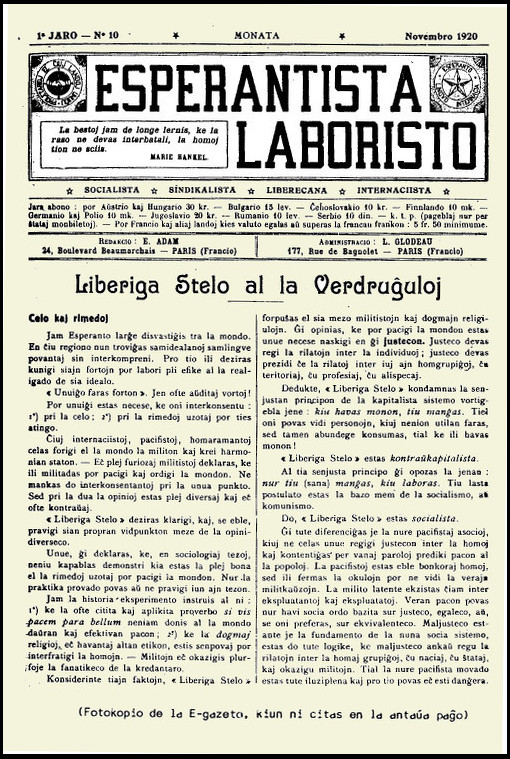 Esperantista laboristo.