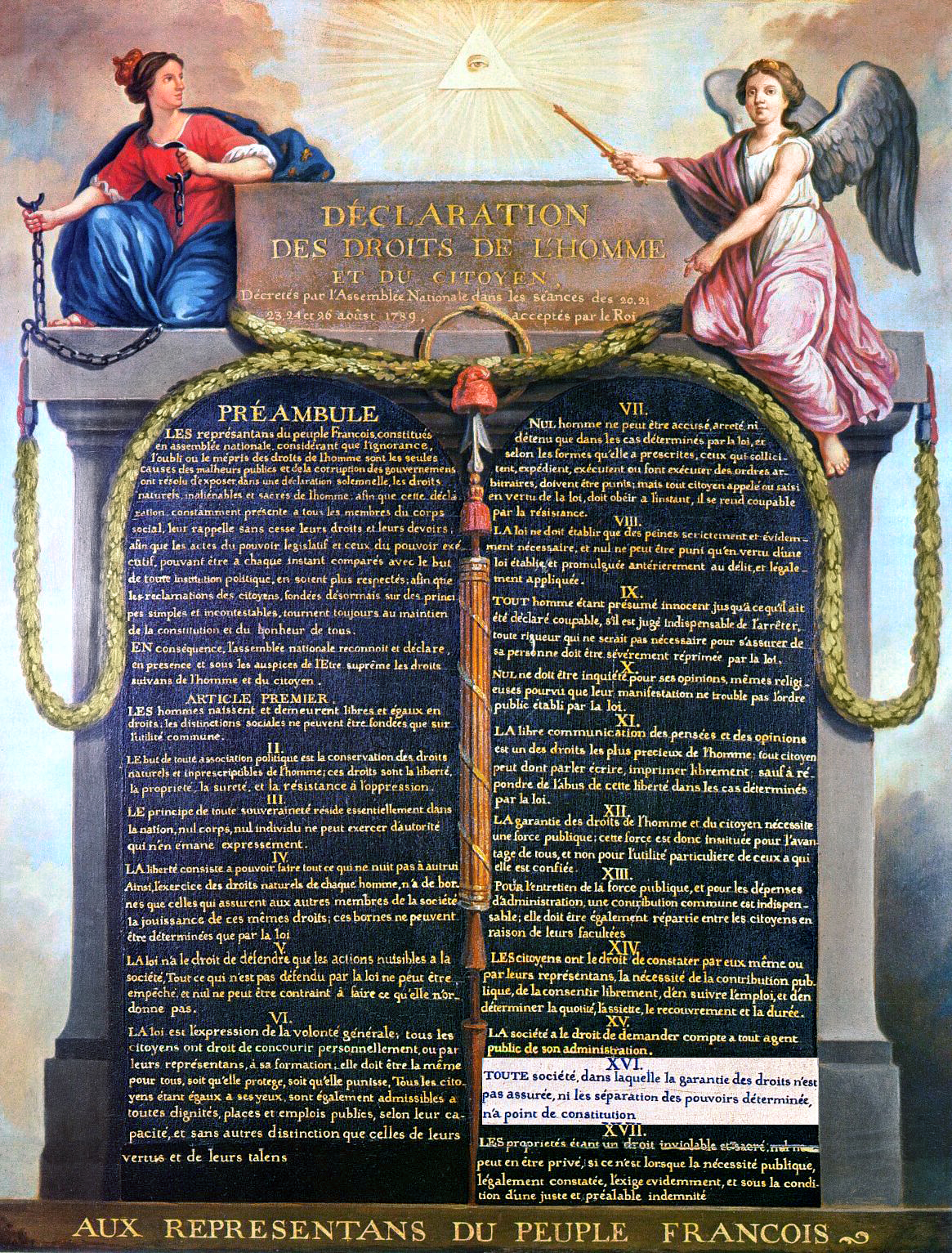 Texto original en francés de la Declaración de los derechos del hombre y del ciudadano.